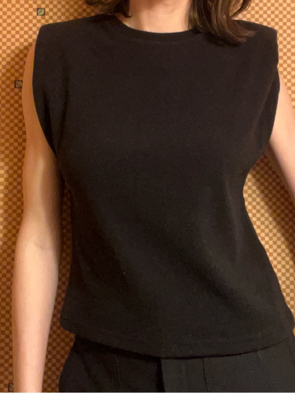 Modern Citizen Black Sleeveless Crewneck Sweater Tee